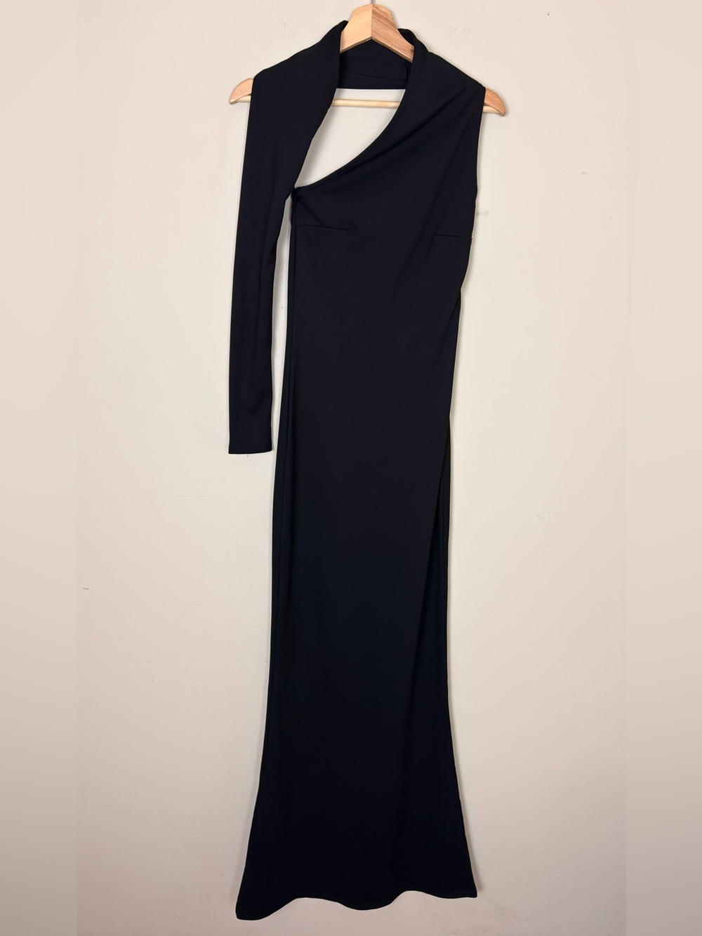 Marcella NYC Manhattan One Shoulder Gown European Ponte Open Back Halter Gown S - Picture 10 of 15
